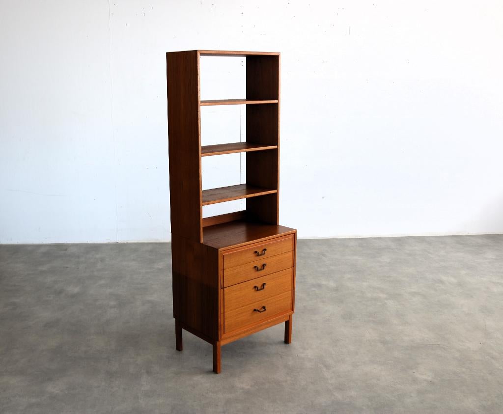 vintage boekenkast | wandkast | teak | Zweeds, Met plank(en), Gebruikt, ., Overige materialen