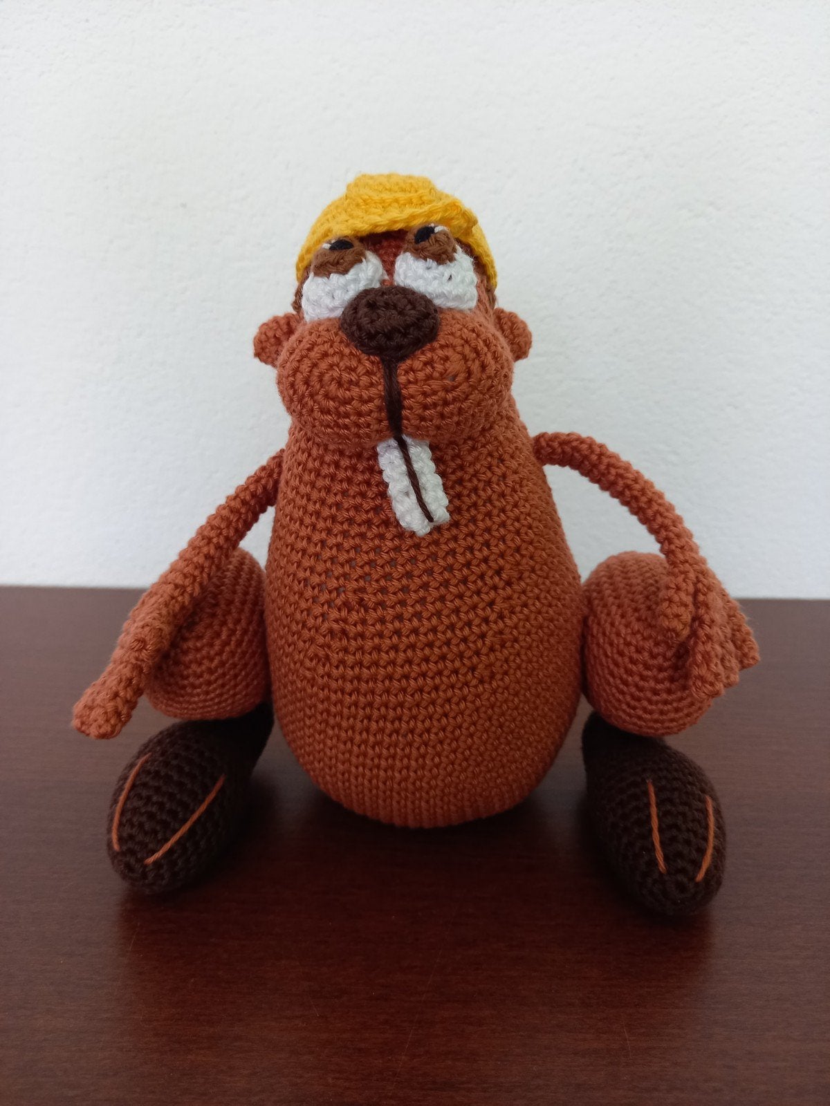 Handgemaakte gehaakte bever knuffel, Ophalen of Verzenden, Nieuw, Bruin