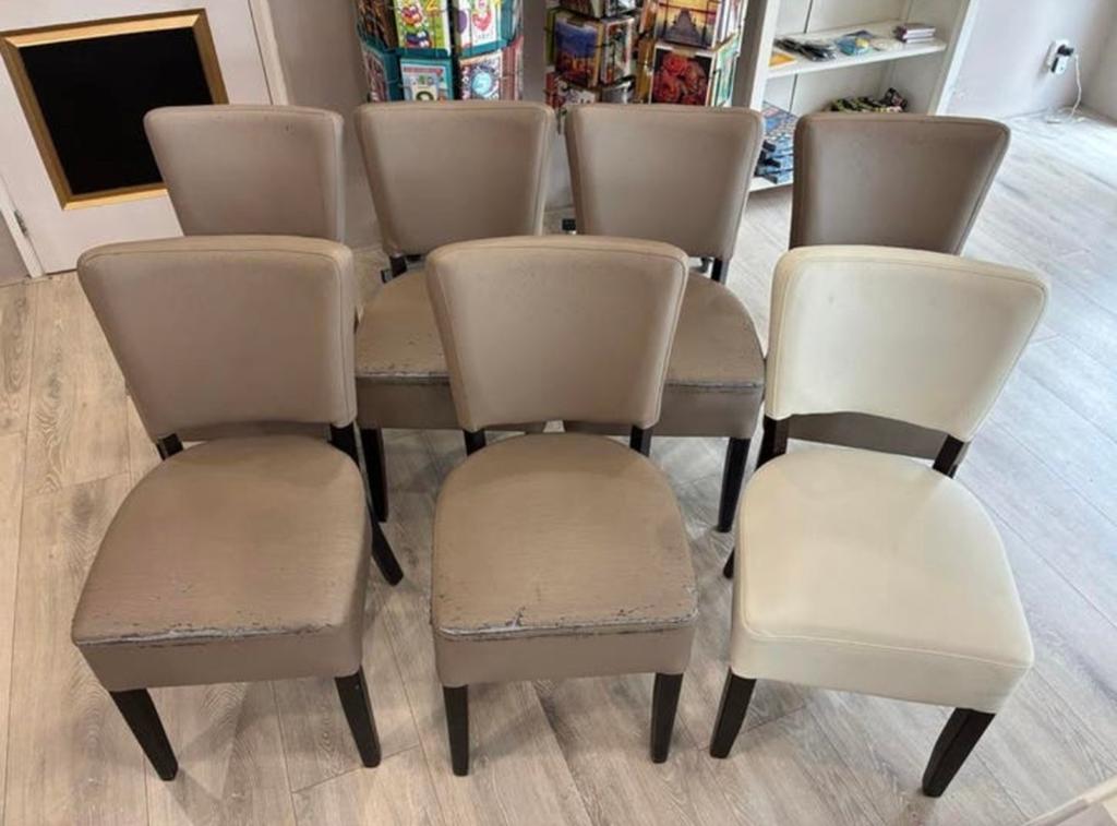 Partij van 7 gebruikte stoelen - ideaal voor horeca/project, Ophalen, Gebruikt, Overige kleuren, Vijf, Zes of meer stoelen