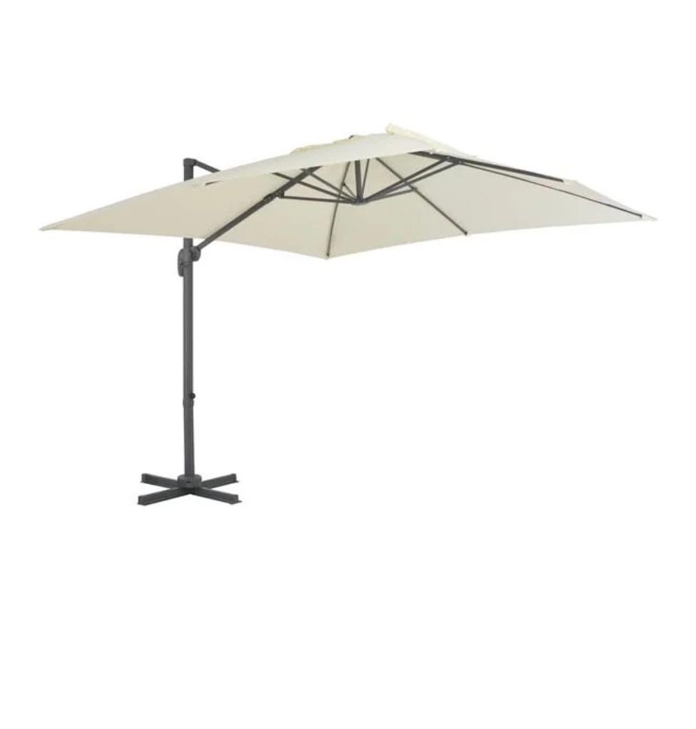 Zweefparasol 3x3 meter, beige, nieuw in doos, Tuin en Terras, Parasols, Kantelbaar, Nieuw, Zweefparasol, 2 tot 3 meter