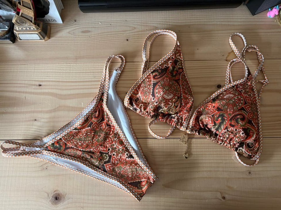 Bikiniset SHEIN top: XL broekje: M, Ophalen of Verzenden, Zo goed als nieuw, Oranje, Bikini