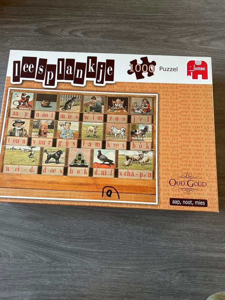 Jumbo Leesplankje 1000 stukjes puzzel, Ophalen of Verzenden, 500 t/m 1500 stukjes, Zo goed als nieuw, Legpuzzel