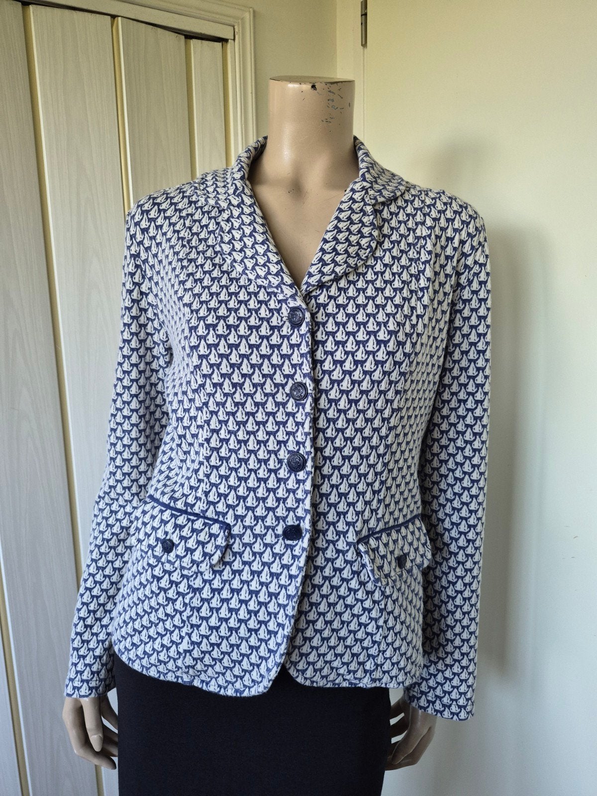 King Louie jasje/blazer/vest bootjes print maat XL/42, Blauw, Maat 42/44 (L), Ophalen of Verzenden, Zo goed als nieuw