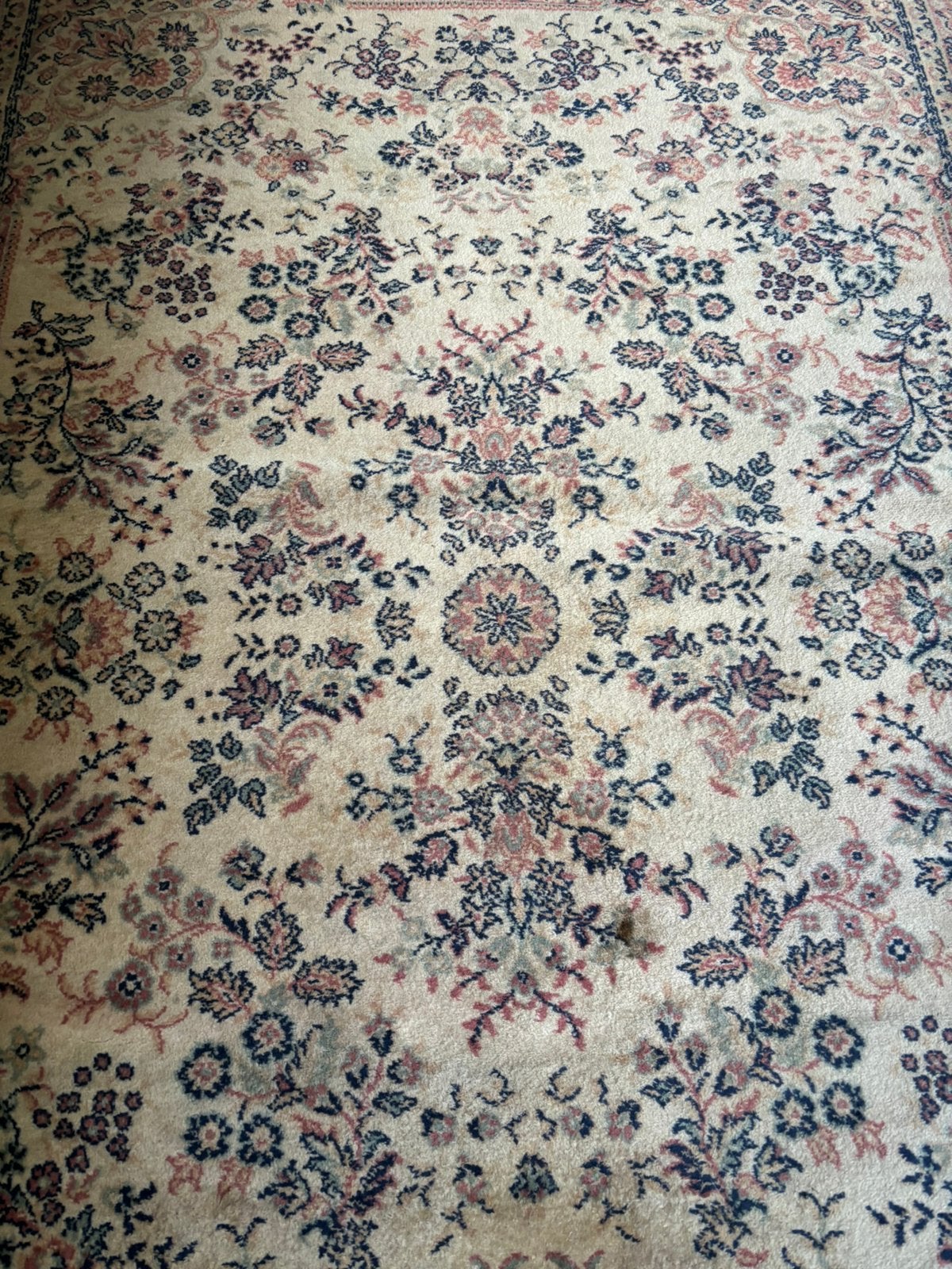 Wollen vloerkleed 285x200cm nu voor 65 euro oud roze, 200 cm of meer, Blauw, Ophalen of Verzenden, Zo goed als nieuw