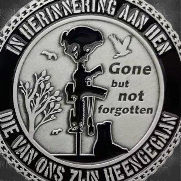 Overleden militair Coin, Verzamelen, Ophalen of Verzenden, Landmacht, Nederland, Embleem of Badge