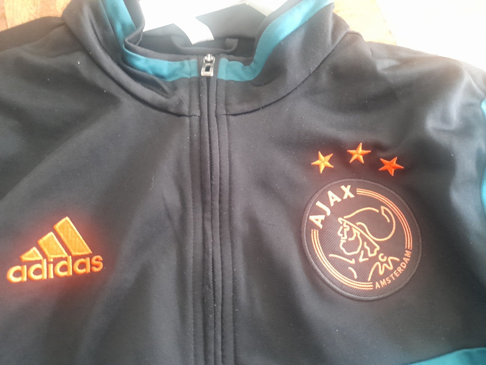 Adidas Ajax vest met rits, Maat 48/50 (M), Zwart, Ophalen of Verzenden, Zo goed als nieuw