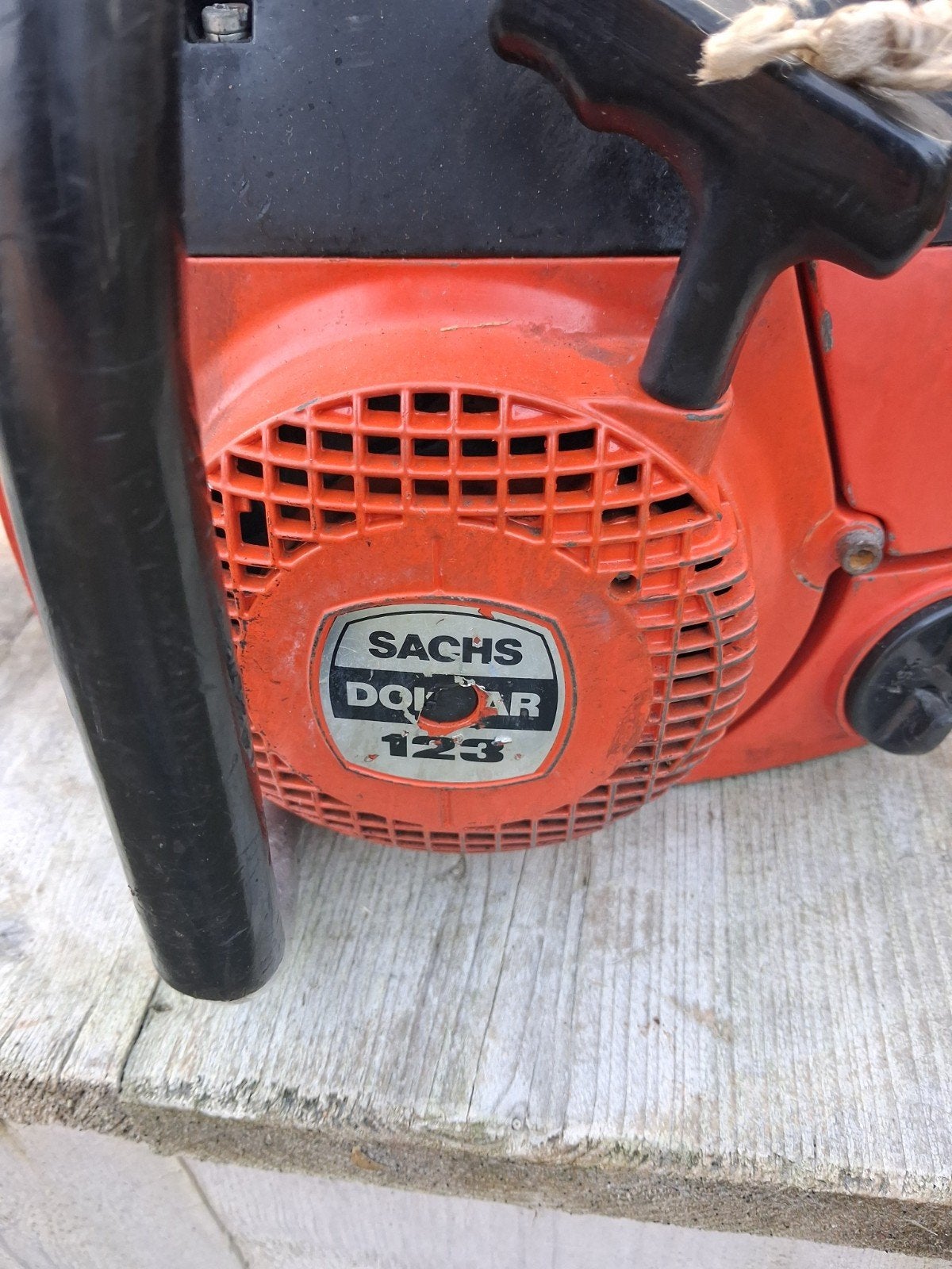 sachs dolmar 123 oldtimer 70 cc motor loop/sloop of donor, Tuin en Terras, Ophalen, Gebruikt, Benzine, Sachs dolmar