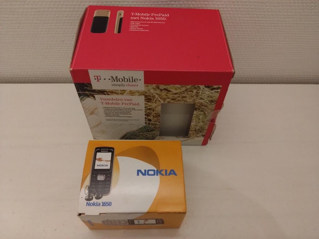 Nokia 1650 telefoon met T-Mobile PrePaid pakket, Geen camera, Zwart, Fysiek toetsenbord, Nieuw