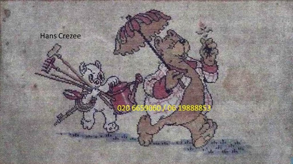 zoek oud kleed wandtapijt toonder tom poes heer bommel 1950, Antiek en Kunst, Ophalen of Verzenden