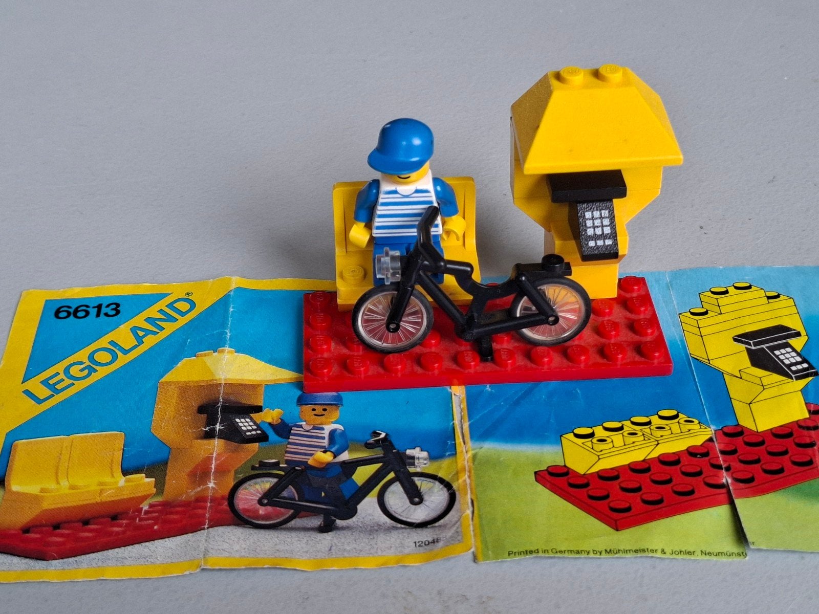 LEGO Legoland 6613 Telefooncel met fietser, Gebruikt, Lego, Ophalen of Verzenden, LEGOLAND