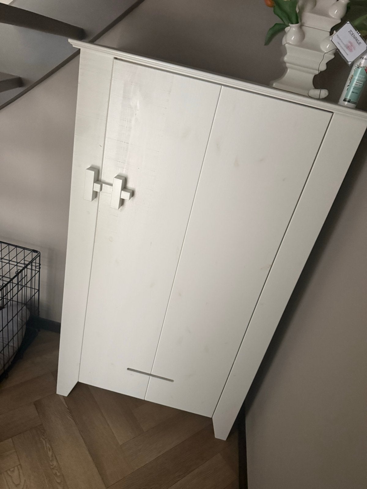 WOOOD Gijs boerenkast Wit 142x85x38 cm, Ophalen of Verzenden, Gebruikt