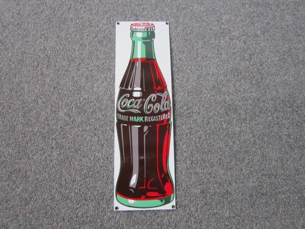 COCA COLA EMAILLE RECLAMEBORD, Verzamelen, Ophalen, Zo goed als nieuw, Reclamebord
