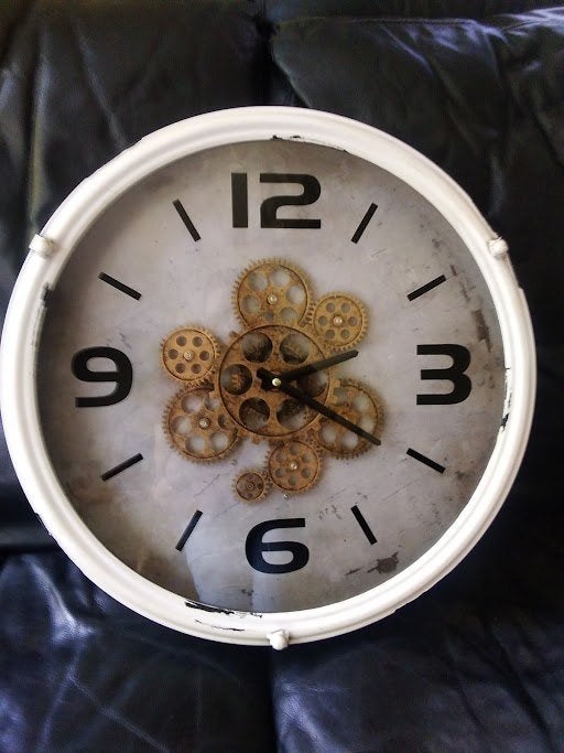 Klok, vintagelook, Ophalen, Wandklok, Wit, Analoog