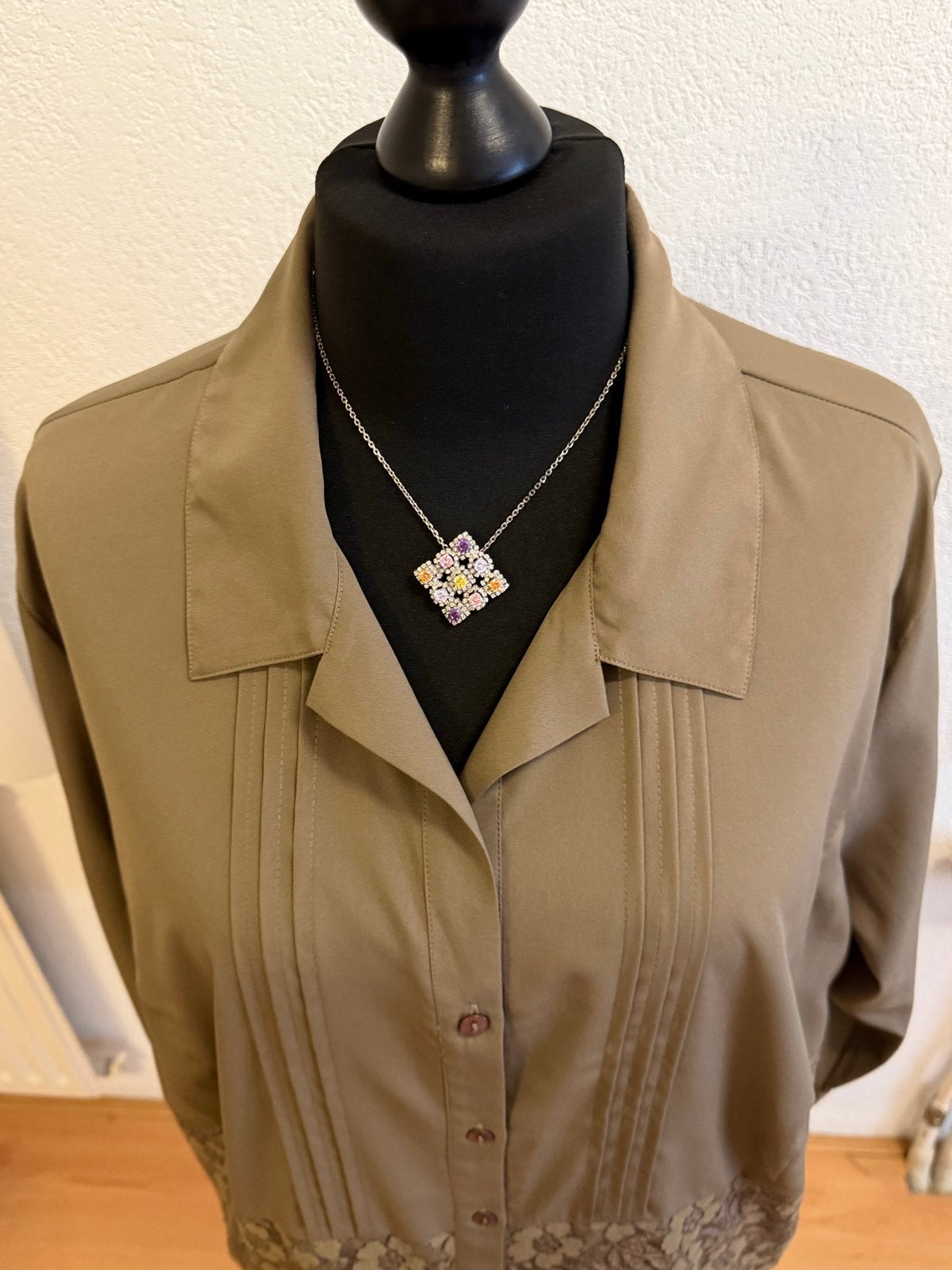 Plus Size Groene Kanten Blouse Maat 56 - Dames Blouse, Kleding | Dames, Grote Maten, Ophalen of Verzenden, Zo goed als nieuw, Groen