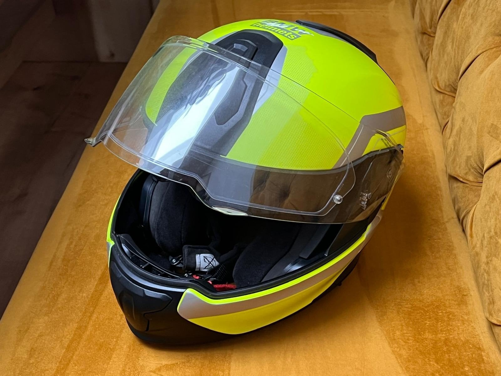 BMW Motorrad System 7 Carbon Systeemhelm L Fluor Geel, Ophalen, Tweedehands, Systeemhelm, Overige merken