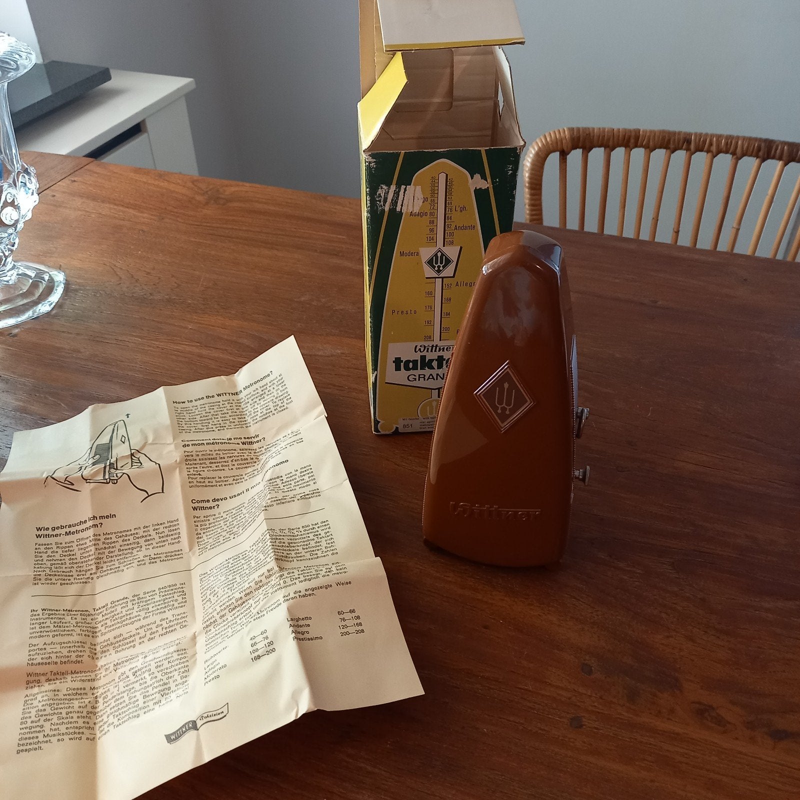 Vintage Wittner Taktell Piccolo Metronoom doos handleiding, Ophalen of Verzenden, Nieuw