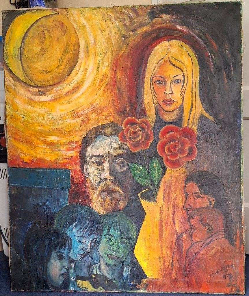 Schilderij 4 van G.W. Weller., Antiek en Kunst, Ophalen, Overige stijlen, Portret of Personen, Overige ondergronden