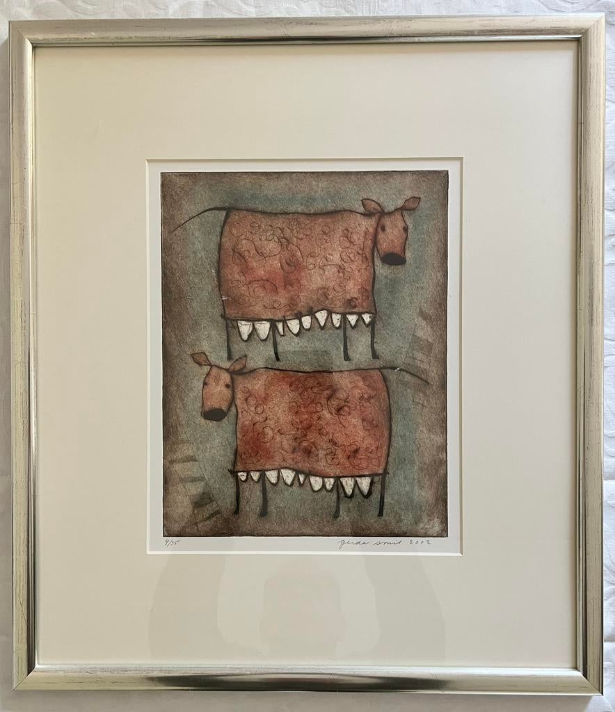 Ets "Veestapel" Gerda Smit 2002 (nr. 4/35), Antiek en Kunst, 2000 tot heden, Dagelijks leven, Ets, 50 cm