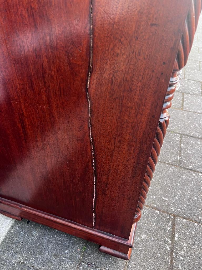 antiek mahonie Engelse ladekast, 125 breed en 115 hoog, Antiek en Kunst, Ophalen of Verzenden