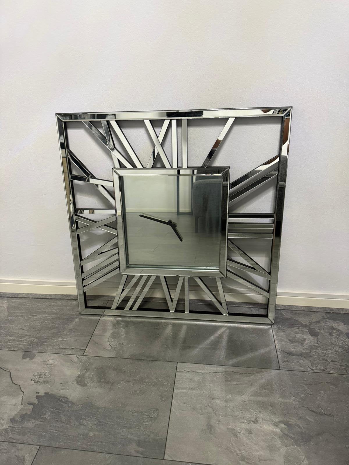 Spiegelklok Eric Kuster Style 70cm, Ophalen, Zo goed als nieuw, Analoog, Wandklok
