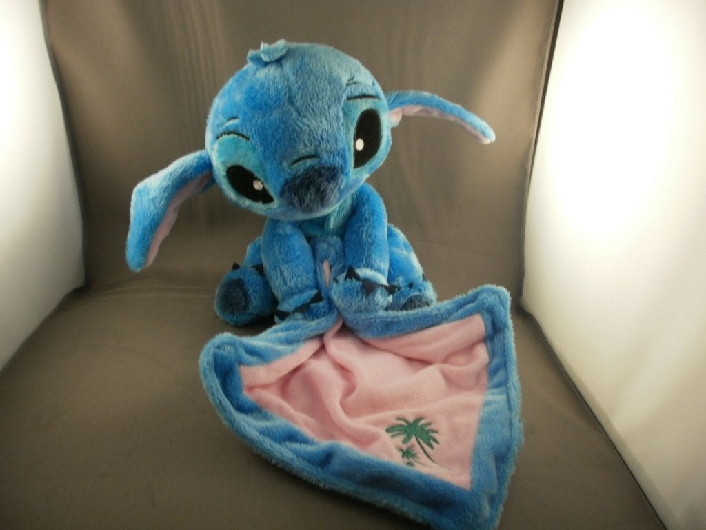 Disney Simba toys Stitch met doekje 26cm en doekje 22x21 cm, Disney, Disney, Overige typen, Blauw