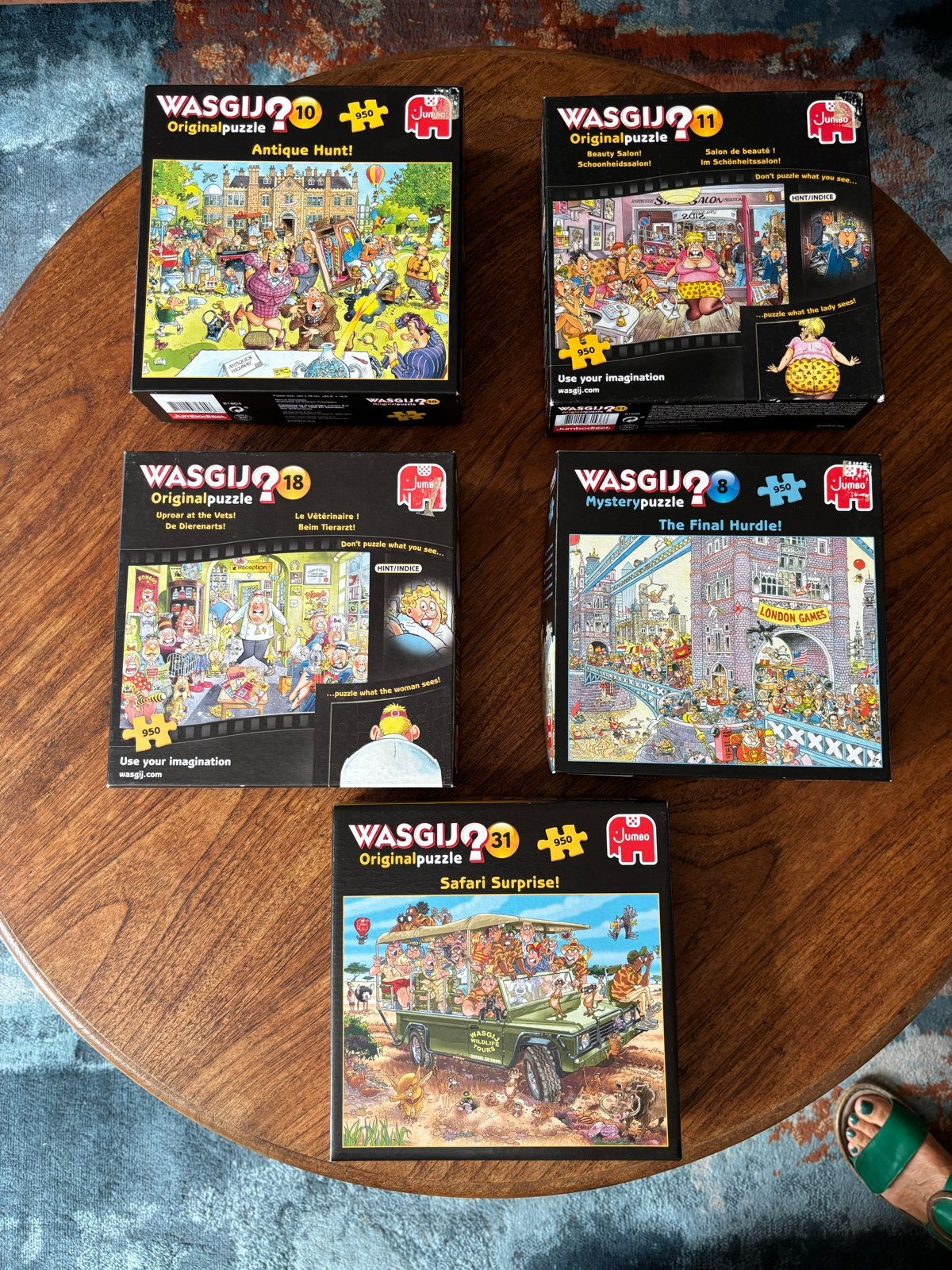 Grote collectie Wasgij puzzels (9 stuks), Ophalen of Verzenden, 500 t/m 1500 stukjes, Gebruikt, Legpuzzel