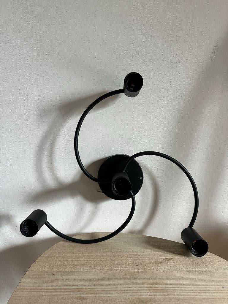 Qazqa Art Deco Zwarte Plafondlamp - Zo goed als nieuw, Huis en Inrichting, Lampen | Plafondlampen, Ophalen of Verzenden, Zo goed als nieuw