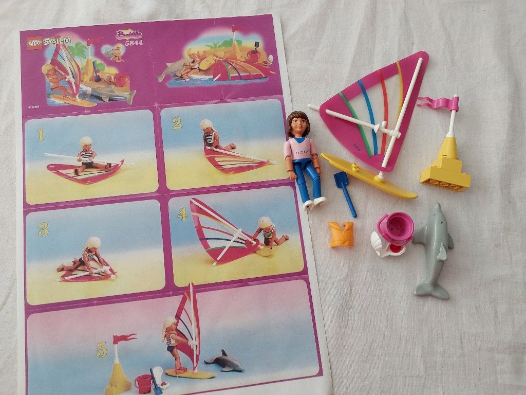 LEGO Belville 5844 Dolphin Windsurfer (Wind Surfer) set 2, Overige thema's, Lego, Ophalen of Verzenden, Zo goed als nieuw