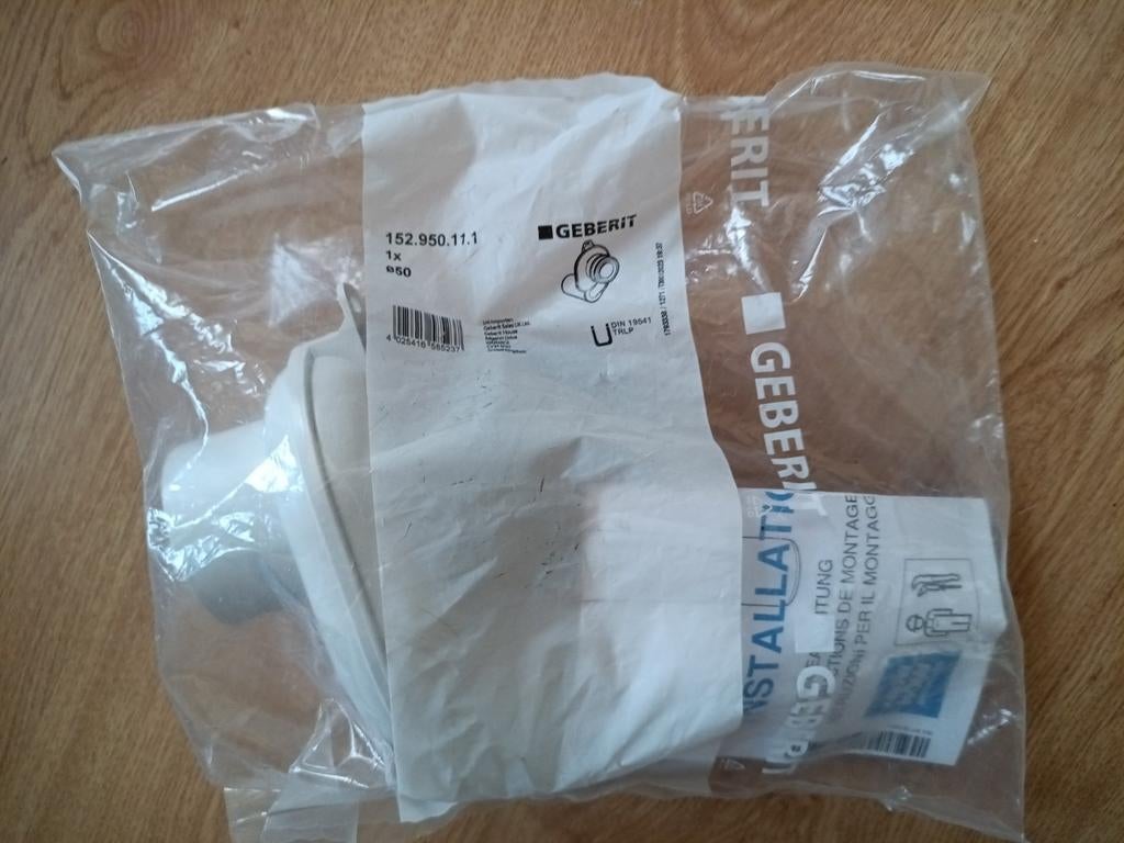 Geberit afvoerbocht 152.950.11.1, nieuw in verpakking, Doe-het-zelf en Verbouw, Sanitair, Nieuw, Overige typen, Ophalen of Verzenden