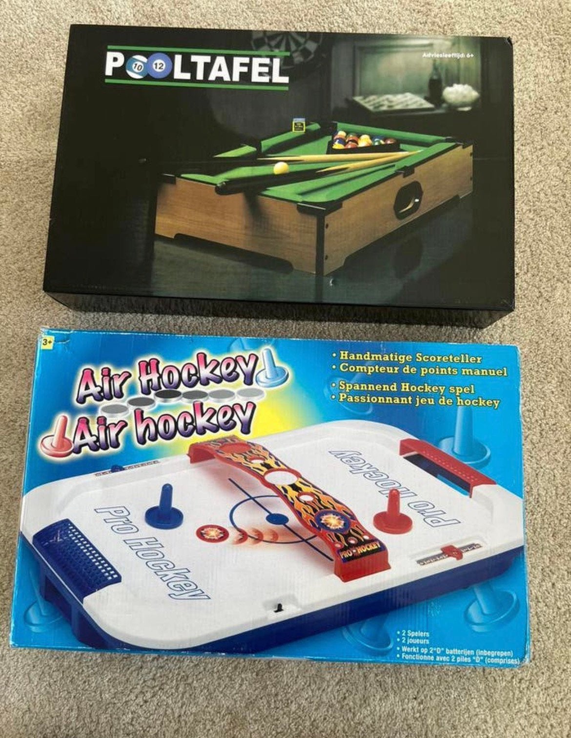 Mini Pooltafel + Mini Air Hockey, Ophalen of Verzenden, Zo goed als nieuw