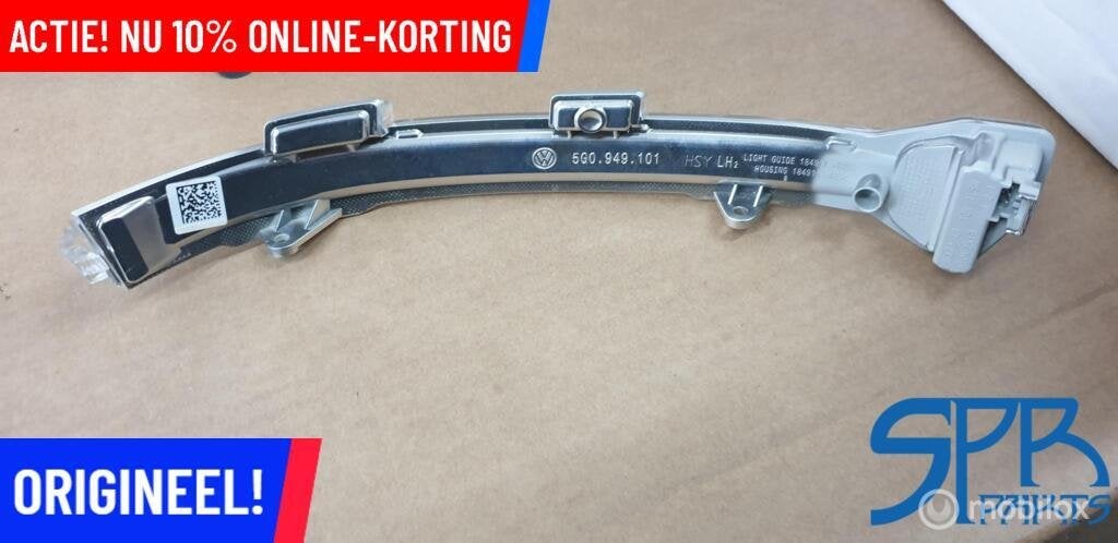 GOLF 7 VII 7.5 BUITENSPIEGEL LINKS Knipperlicht 5G0949101, Gebruikt, Volkswagen, Ophalen of Verzenden, Volkswagen