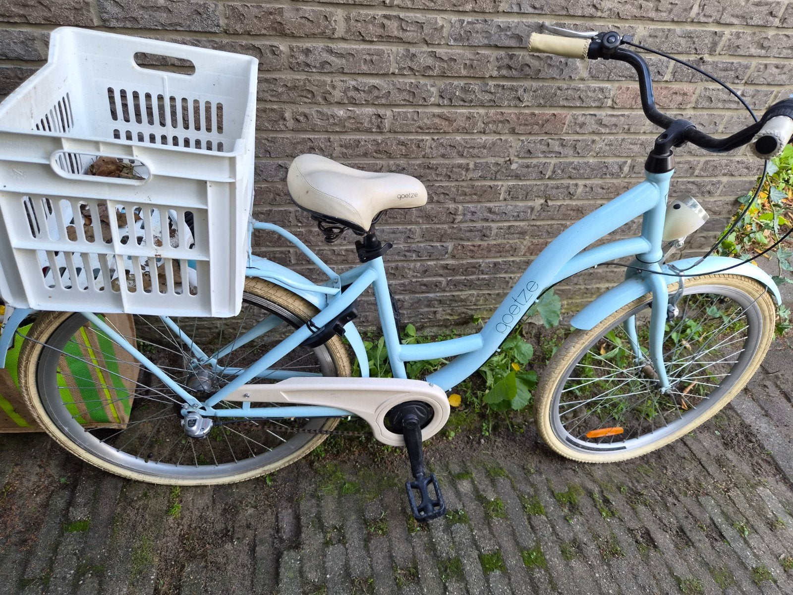 Goetze Damesfiets - Lichtblauw met kra 26 incht, Gebruikt, Velgrem, Versnellingen, 50 tot 53 cm