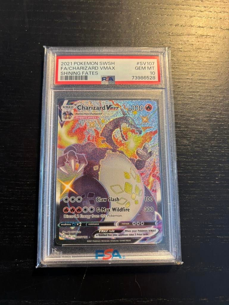 Pokémon Kaarten Charizard PSA 10 SV107/SV122 Shining Fates, Hobby en Vrije tijd, Verzamelkaartspellen | Pokémon, Ophalen of Verzenden
