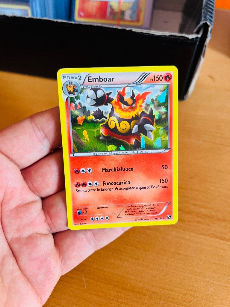 Emboar 19/114 Holo Black & White Pokemon, Verzenden, Zo goed als nieuw, Losse kaart, Foil