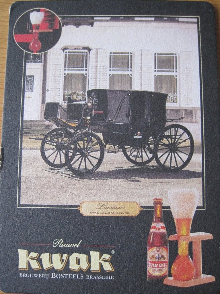 bierviltje - ansichtkaart van Kwak van brouwerij Bosteels, Verzamelen, Ophalen of Verzenden, Zo goed als nieuw, Viltje(s), Overige merken