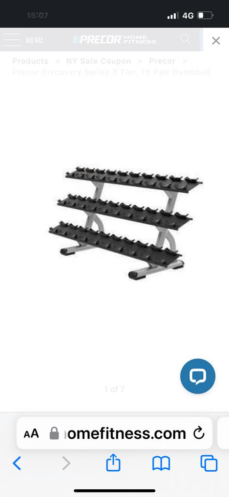 Nieuw precor 3 laags dumbbell rek voor 15 sets dumbbells, Ophalen, Dumbbell, Precor, Zo goed als nieuw