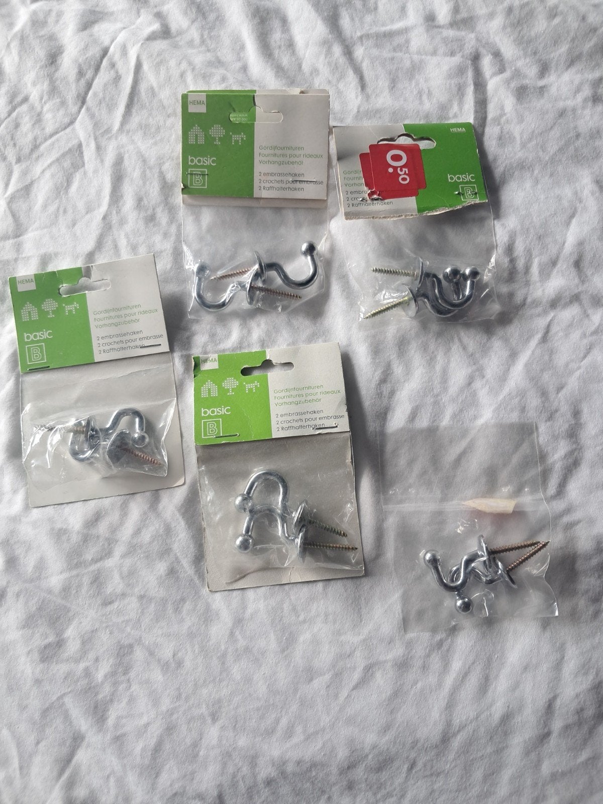 Gordijnhaken HEMA Basic - Set van 5 verpakkingen, Huis en Inrichting, Stoffering | Gordijnen en Lamellen, Ophalen of Verzenden