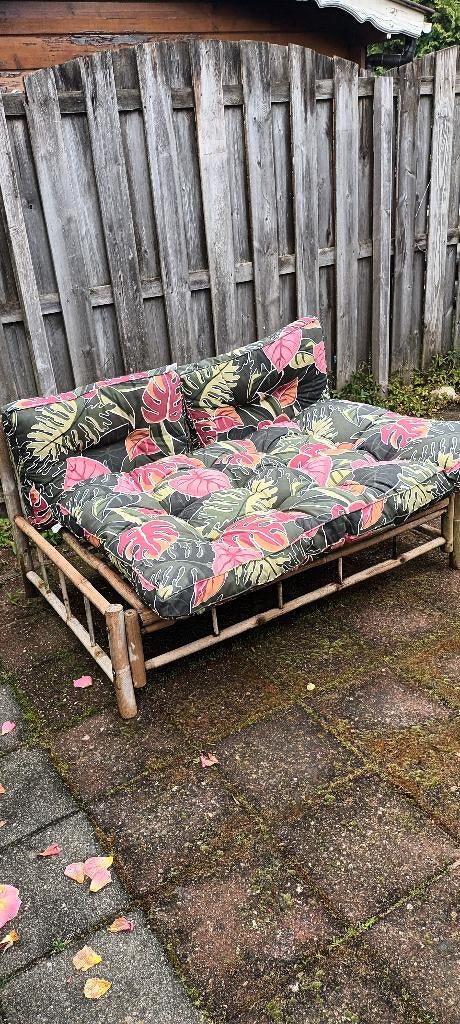 Tuinbank met kussens, Ophalen, Gebruikt, Hout
