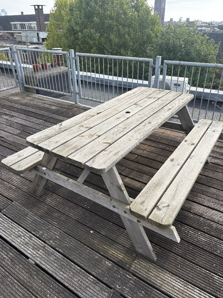 Picknicktafel te koop, Tuin en Terras, Ophalen, Gebruikt, Inklapbaar, Rechthoekig