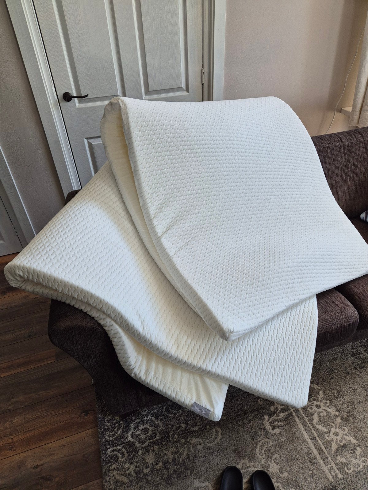 Twee Wellpur topmatrassen 90x200x4,5 cm - Zo goed als nieuw, Ophalen, 90 cm, Eenpersoons, Zo goed als nieuw