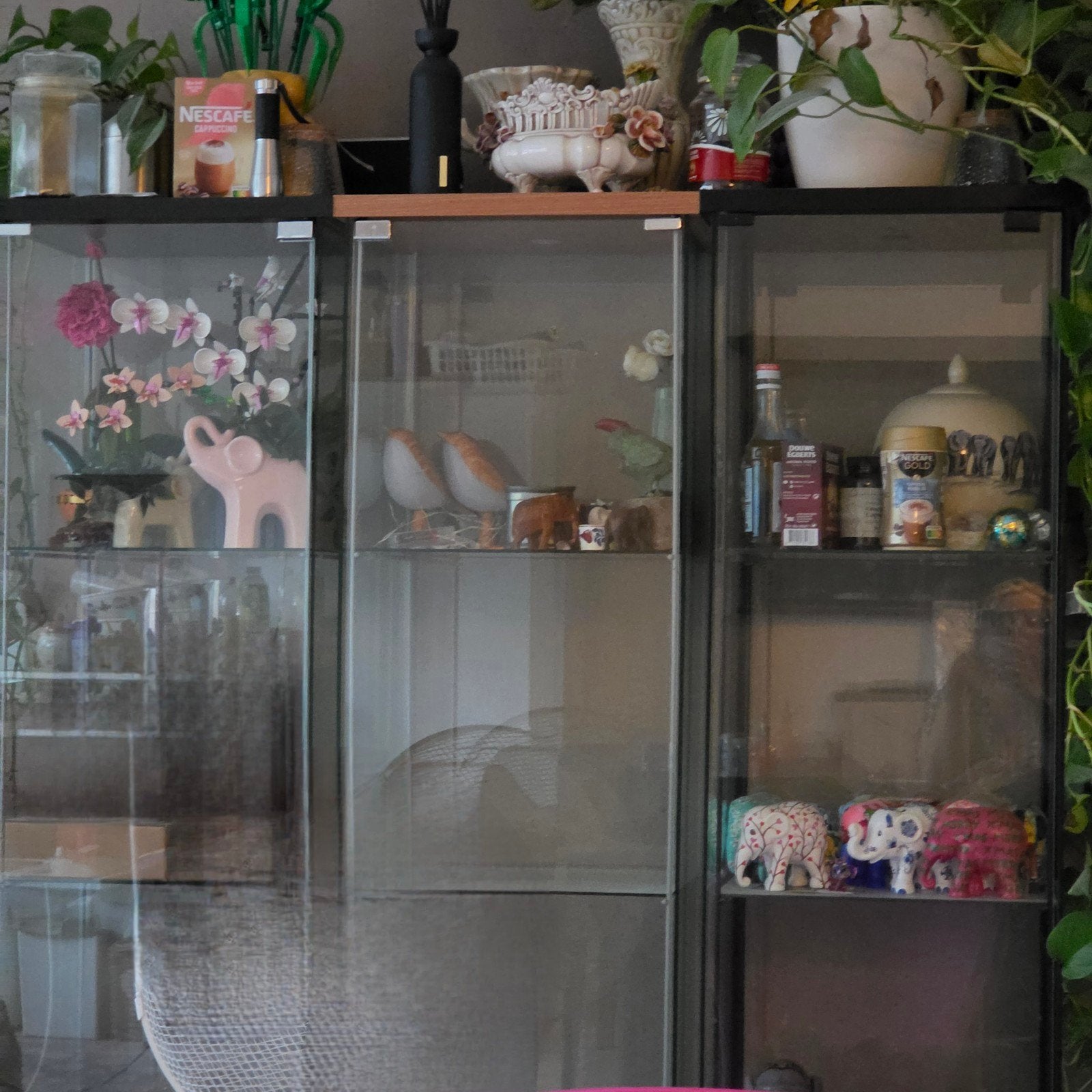 3 x detolf vitrinekast van ikea., Huis en Inrichting, Ophalen, Minder dan 50 cm, 150 tot 200 cm, 25 tot 50 cm