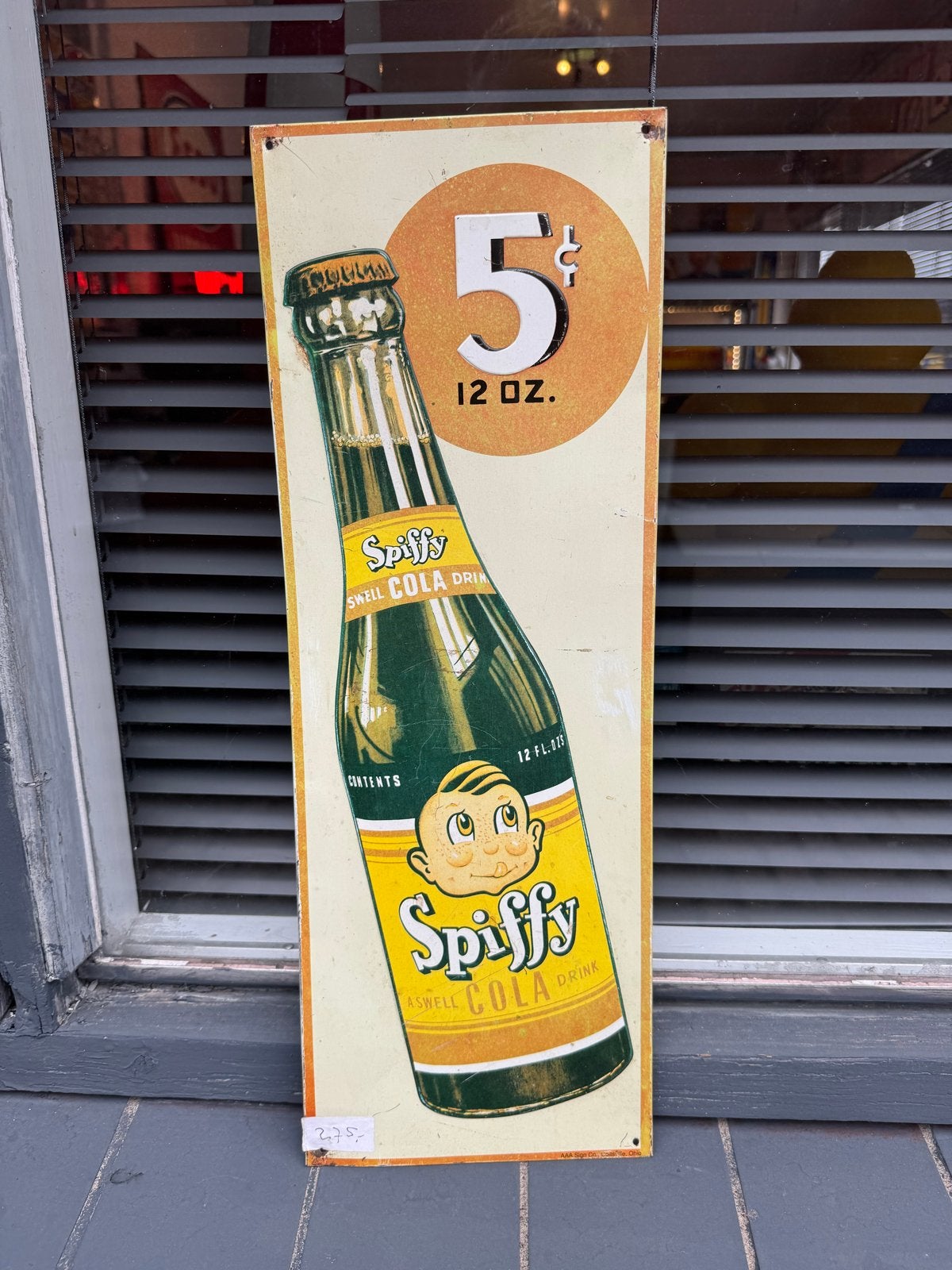 Vintage Spiffy Cola reclamebord - AAA Sign Co. Ohio, Verzamelen, Reclamebord, Gebruikt, ., Ophalen of Verzenden