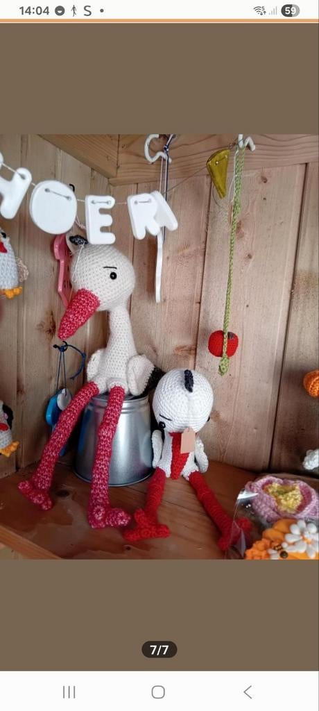 Gehaakte ooievaar - kraamcadeau of decoratie, Ophalen of Verzenden