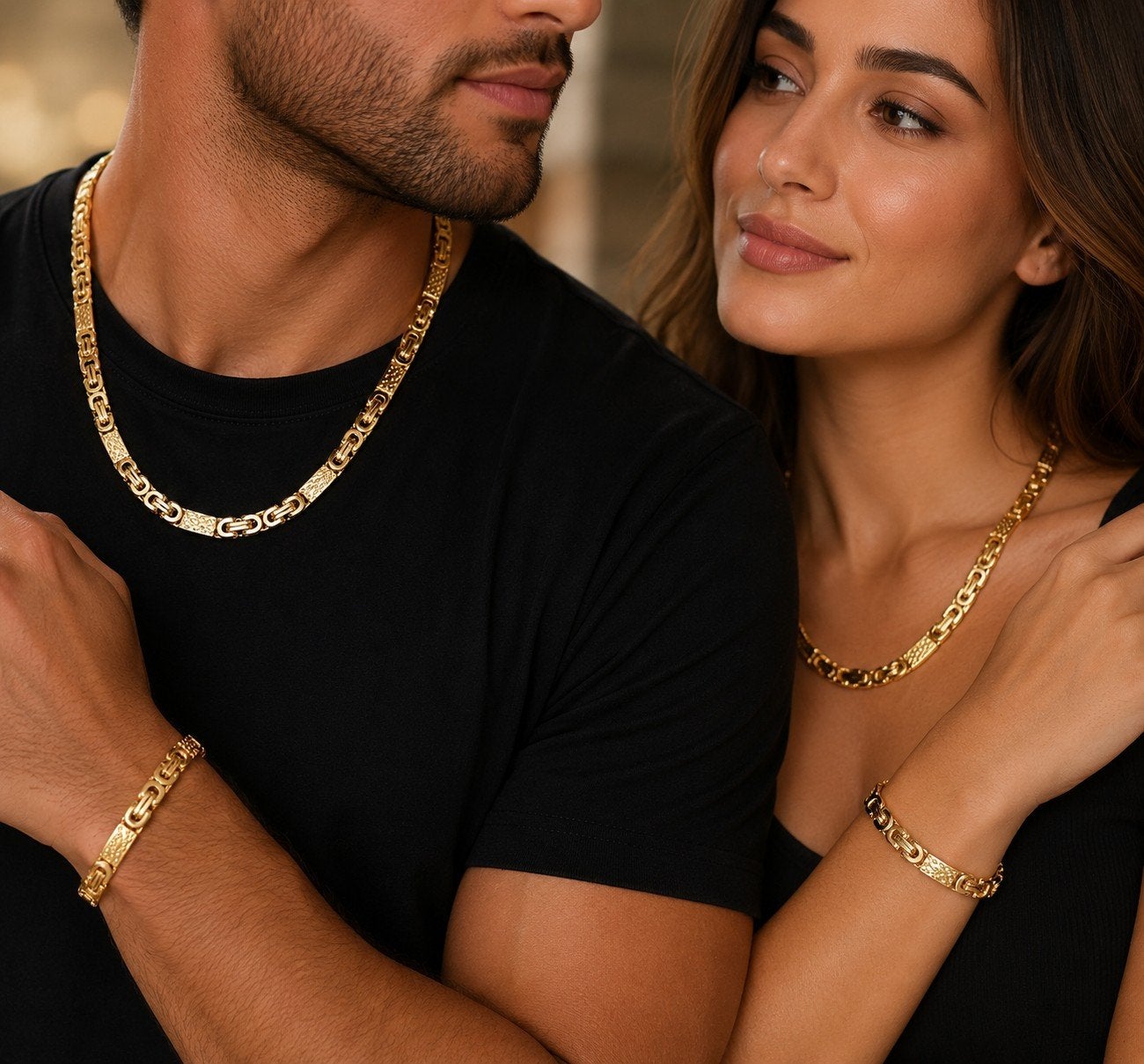 KONINGSKETTING MET ARMBAND 18K VERGULD, Sieraden, Tassen en Uiterlijk, Ophalen of Verzenden, Nieuw, Goud, Overige materialen