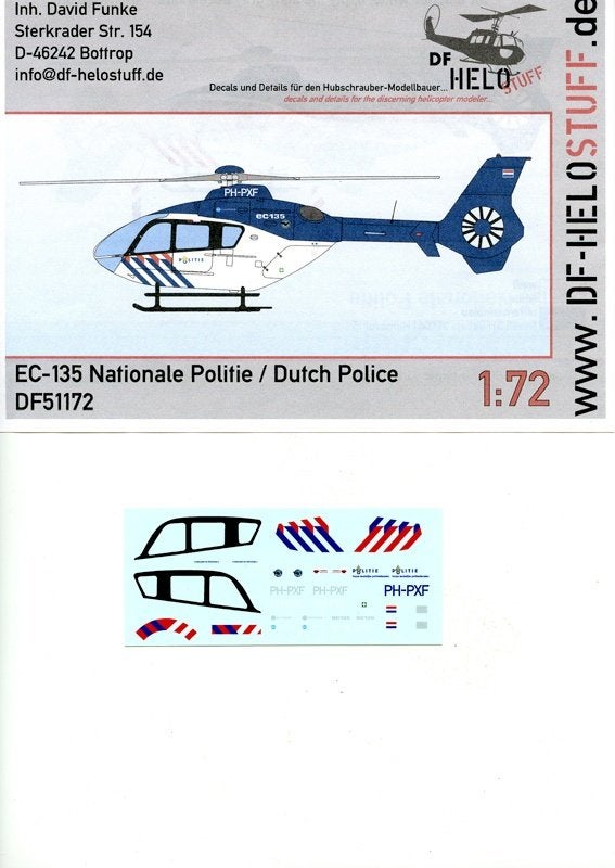 EC-135  Nederlandse Rijkspolitie., Overige merken, 1:72 tot 1:144, Helikopter, Nieuw