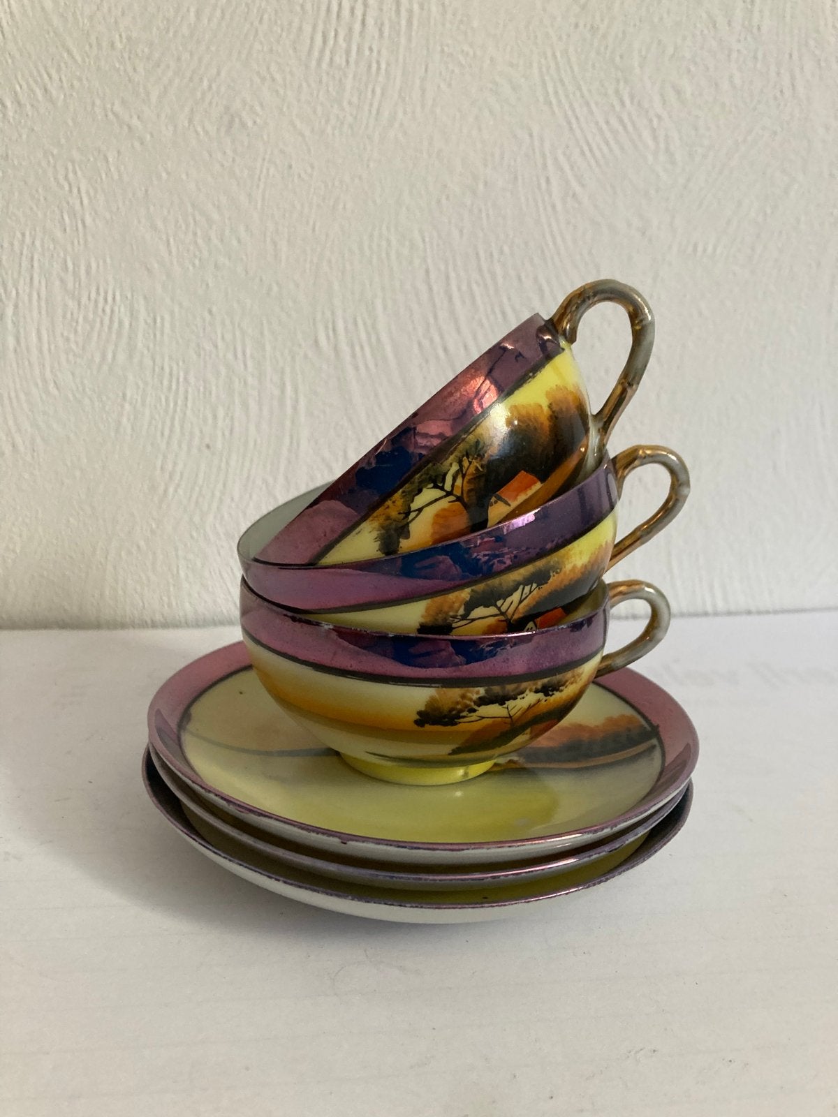 3 Chinese Kopjes en Schoteltjes - Eierschaal Porselein, Antiek en Kunst, Antiek | Porselein, Ophalen of Verzenden