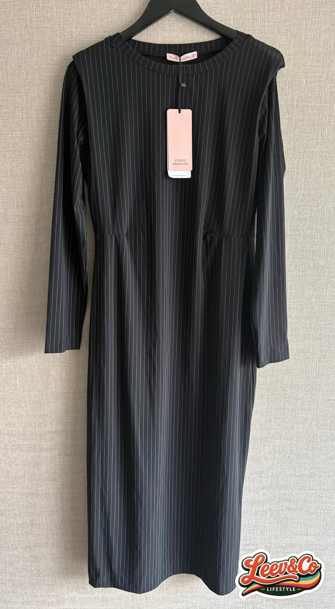 Studio Anneloes Tammy Pinstripe Jurk Zwart Maat S Nieuw, Studio Anneloes, Zwart, Studio Anneloes, Nieuw
