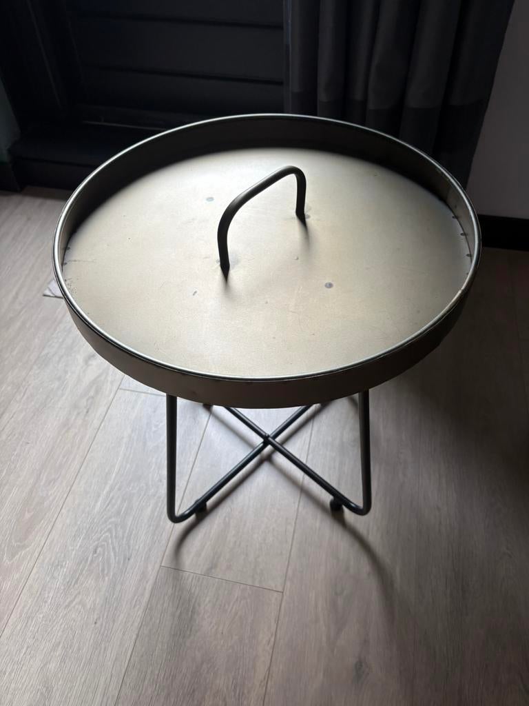 Super leuke set tafeltjes, brons, Huis en Inrichting, Tafels | Bijzettafels, Minder dan 55 cm, Rond, Zo goed als nieuw, Ophalen