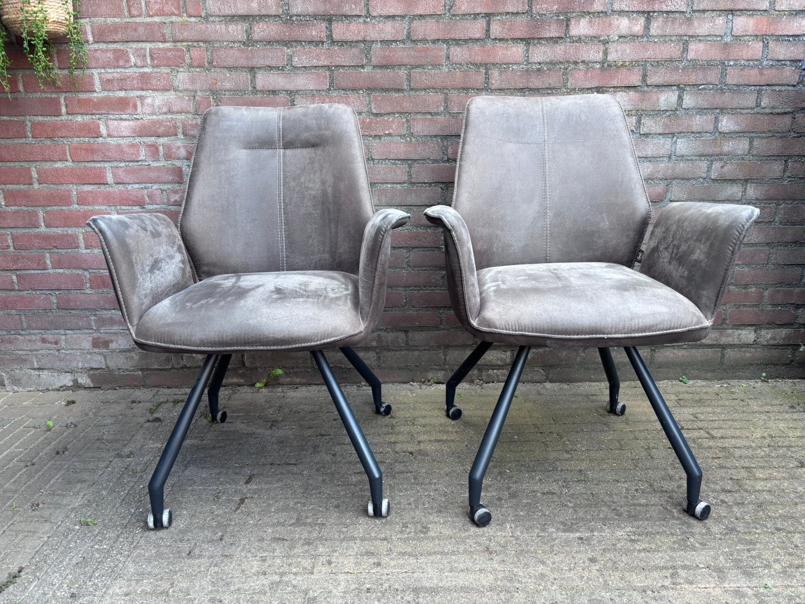 Armstoel Fauteuil Henders & Hazel antraciet 2 stuks, Ophalen, Overige materialen, Twee, Overige kleuren