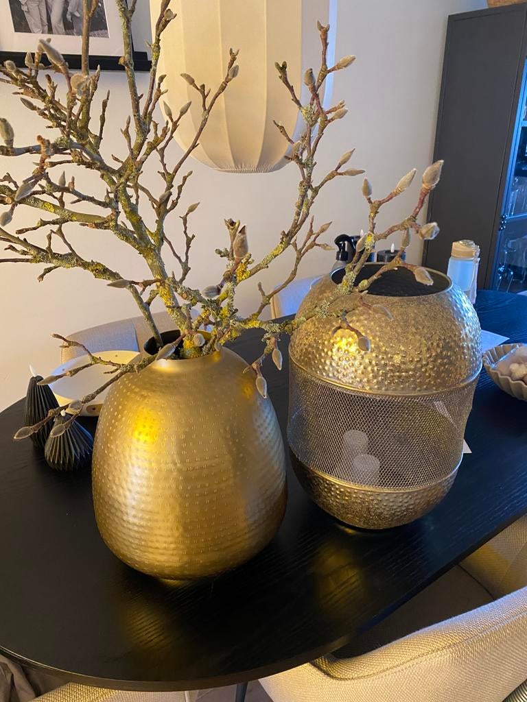 Gouden vaas/ windlicht, Ophalen, Overige materialen, Overige kleuren, Zo goed als nieuw